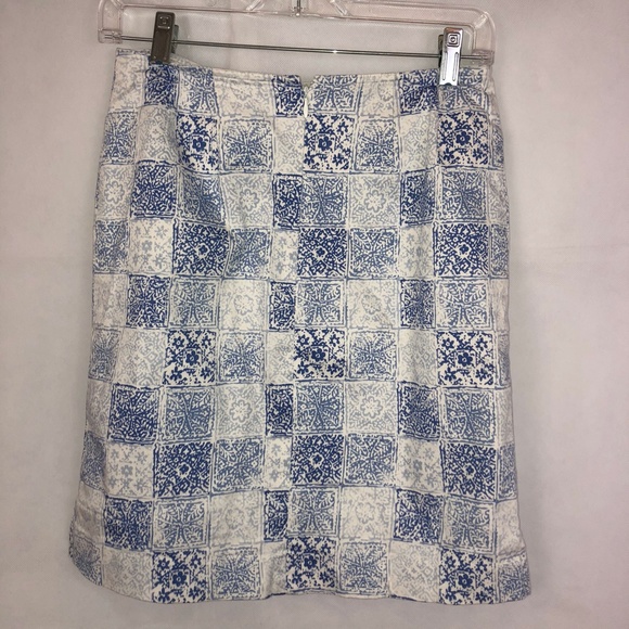 Geoffrey Beene Sport Blue White Pattern Skirt Size 2 - Picture 2 of 3